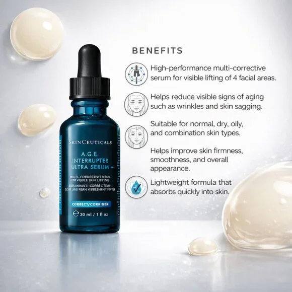 SkinCeuticals A.G.E. Interrupter Ultra Serum 30ml Anti-Aging Firming Face Serum. - Picture 4 of 5